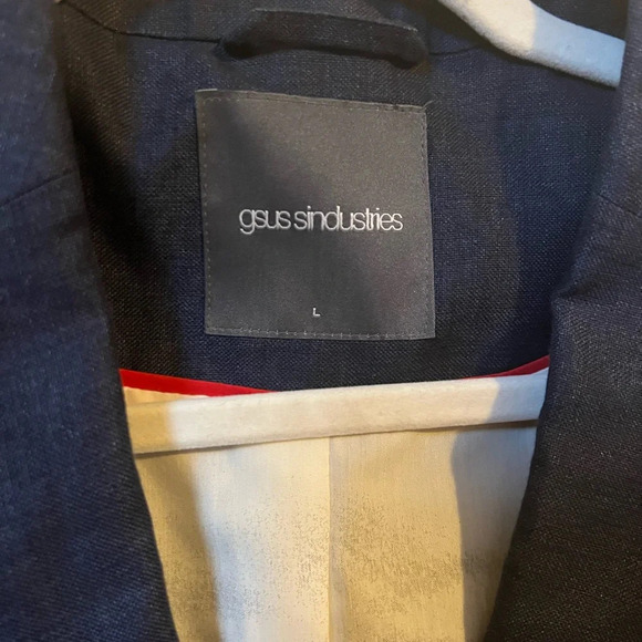 GSUS Industries Linen Two Toned Blue Jacket, size large - Picture 4 of 9